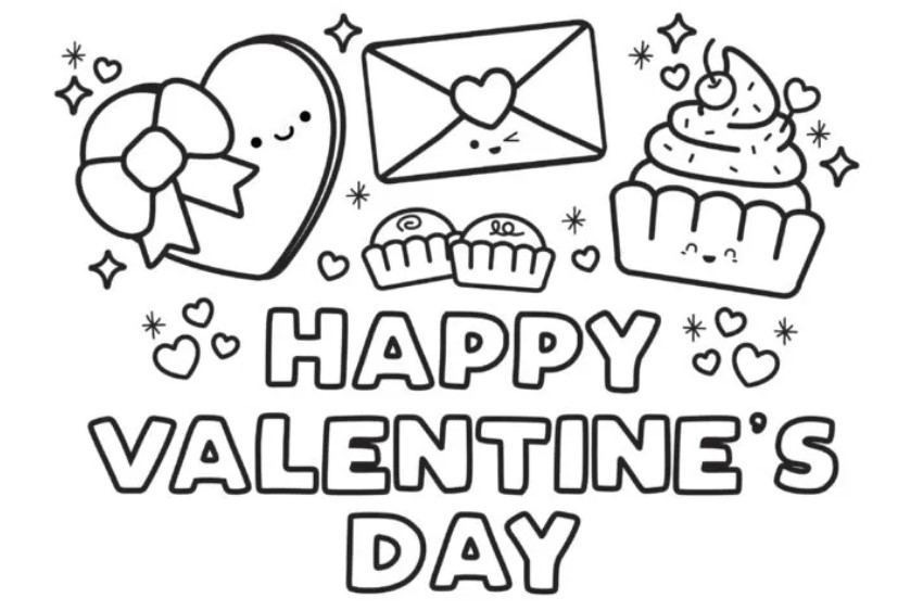 Happy Valentine's Day Coloring Pages 2025